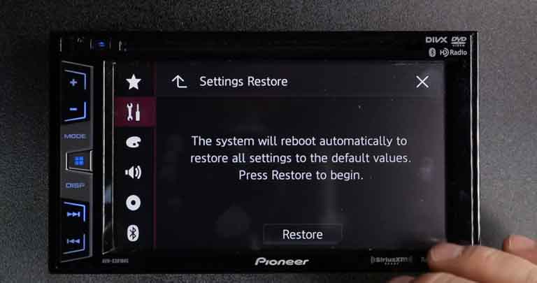 how to restore pioneer car stereo to factory default settings